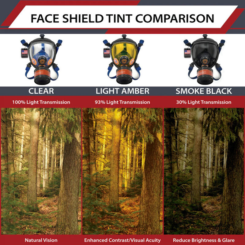 ST-100X Full Face Survival Respirator Gas Mask with Organic Vapor and Particulate Filtration, , large image number 3